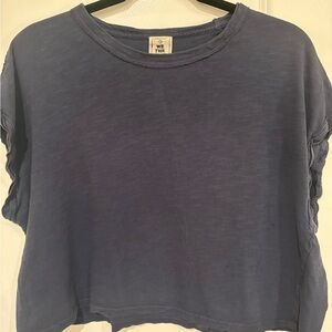 We The Free Washed Blue Boxy Crop Tee